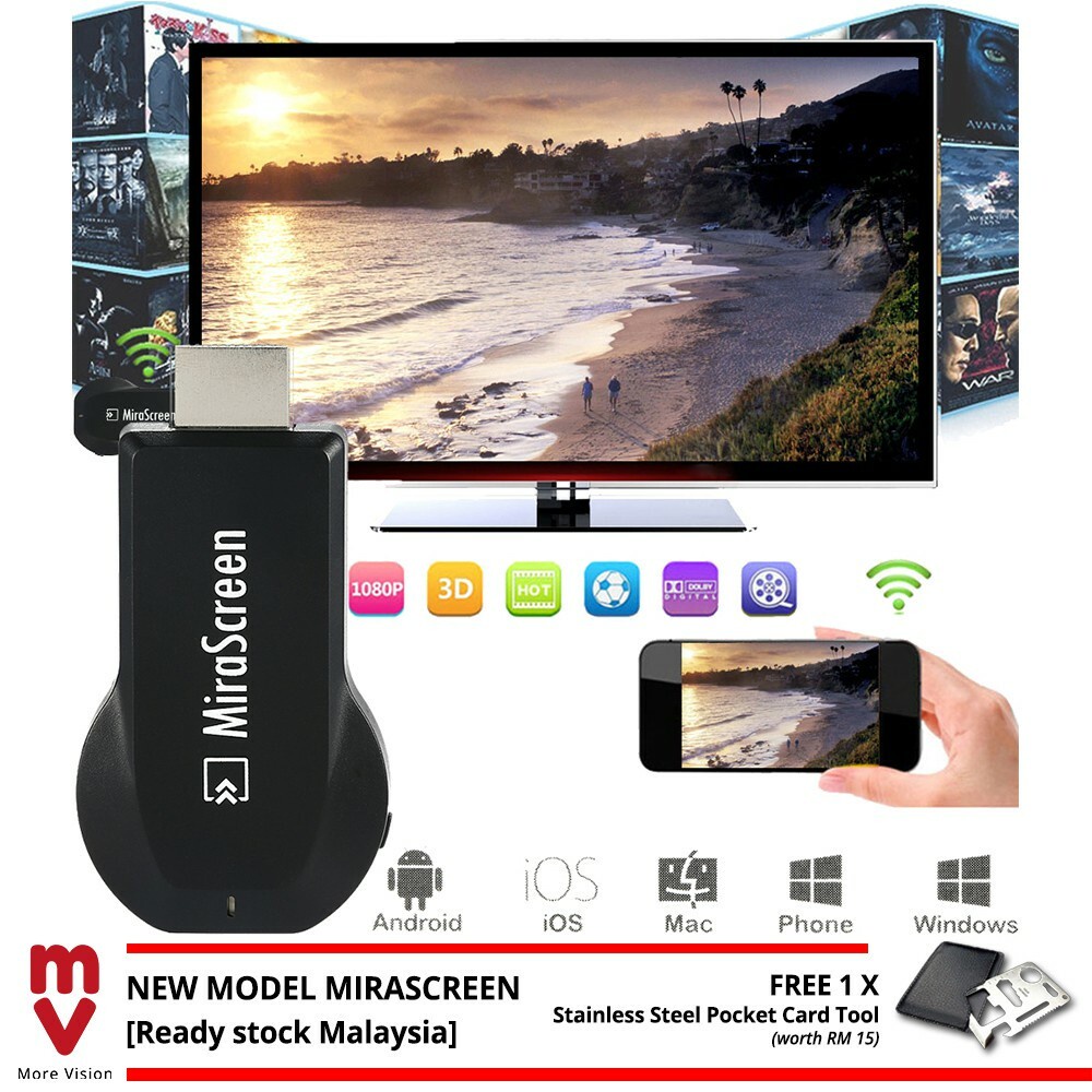 MiraScreen TV Stick Screen Mirroring DLNA Airplay Miracast EZcast