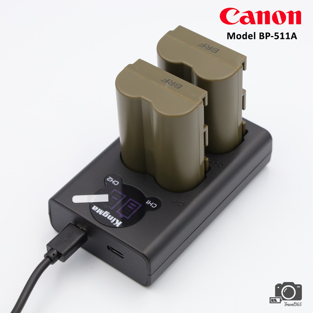 KingMa แบตเตอรี่กล้อง แท่นชาร์จ Canon ( BP511A / BP-511A) 50D  )( 5D / 10D /10Ds / 20D / 30D / 40D