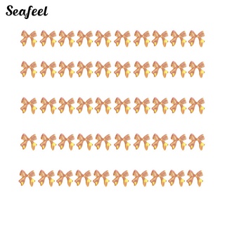 Seafeel_ โบว์ 3D ไม่ซีดจาง หลากสี สําหรับตกแต่งเล็บ 50 ชิ้น