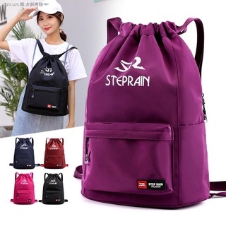 กระเป๋าเป้เดินทาง  ❧☃✠Beam pocket กระเป๋าเป้สะพายหลัง drawstring กระเป๋าเป้สะพายหลังผู้ชายและผู้หญิงเดินทางกลางแจ้งกันน้