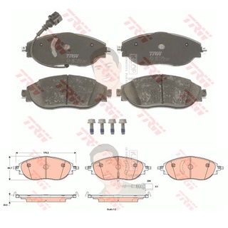 GDB1918 ผ้าเบรค-หน้า(TRW) (เนื้อผ้า COTEC) VW GOLF 2.0 13-14