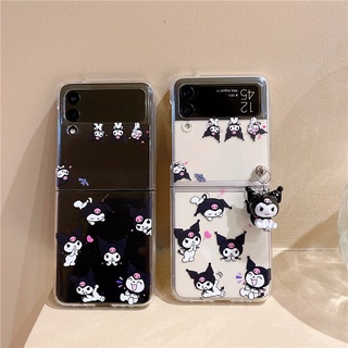 ใหม่ เคสโทรศัพท์มือถือ PC แข็ง แบบใส กันกระแทก มีป็อบซ็อกเก็ต สําหรับ Samsung Galaxy Z Flip 5 Kuromi Z Flip 4 Z Flip 3