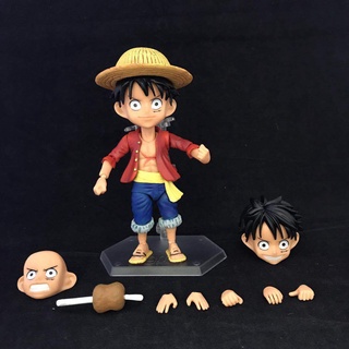 โมเดลตุ๊กตา One Piece New World Q version SHF หมวกฟาง Luffy บรรจุกล่อง