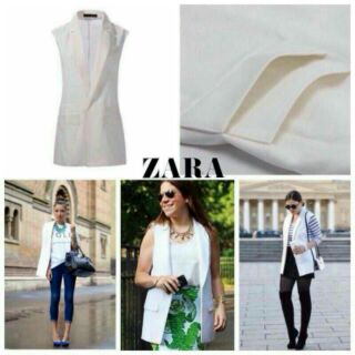 Zara Combined Wool Waiscoat เสื้อกั้กสีขาวสวยๆ จาก Zara