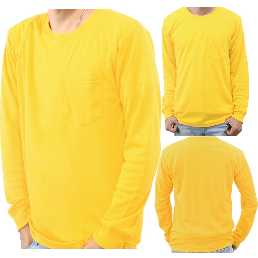 Telecorsa เสื้อยืด แขนยาว เสื้อแขนยาว สีเหลือง รุ่น yellow-Long-T-Shirt-Cotton-Joe-Beam