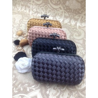 superbrandname BOTTEGA รุ่น KNOT CLUTCH IN NERO INTRECCIO #8