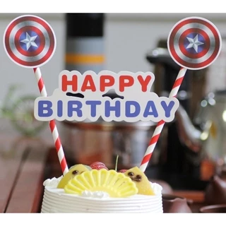 ป้ายปักเค้ก ป้ายปักเค้กกระดาษ ป้ายปักเค้กการ์ตูน hbd วันเกิดลายการ์ตูน happy birthday