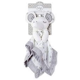 Lulujo ผ้ากอดหัวตุ๊กตามัสลินคอตตอน Cotton Muslin Lovie - Grey Elephant