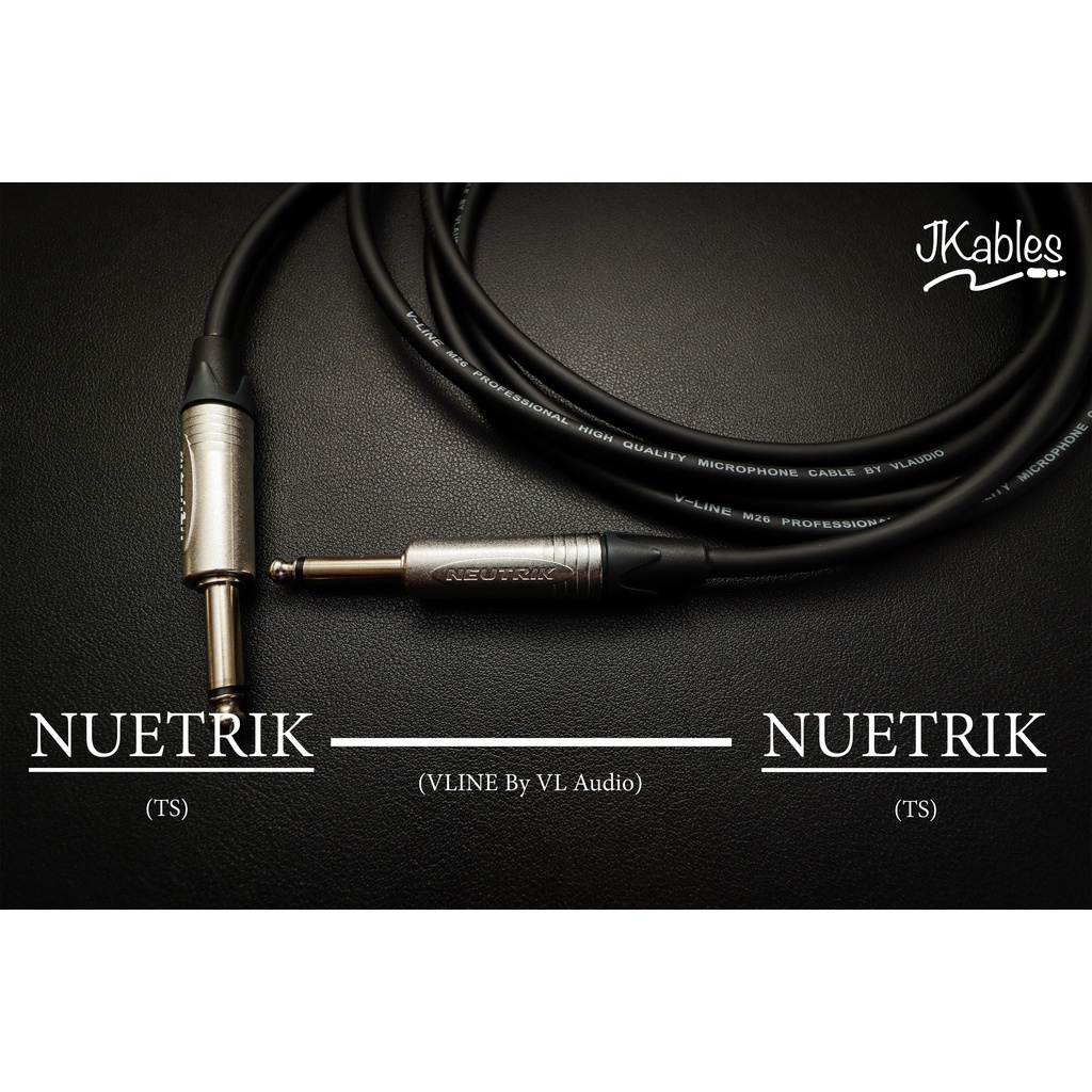 สายแจ๊คกีตาร์หรือเครื่องดนตรีอื่นๆ แบบ TS อันบาล๊านซ์ แบบหัวตรง 2 ด้าน NEUTRIK - VLINE - NEUTRIK