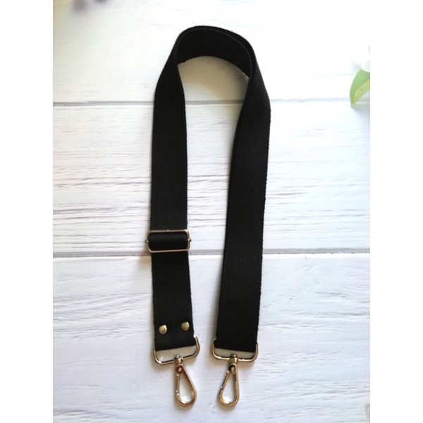 สายกระเป๋า ผ้าฝ้ายสีดำ กว้าง 1.5นิ้ว​ (3.8ซม.) crossbody ได้ ไม่เจ็บไหล่ ปรับสั้น​ยาวได้ 73-147 ซม.