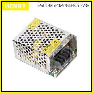 Henry สวิทชิ่ง DC 5V โวลท์ 3A แอมป์ เพาเวอร์ซัพพลาย 15 วัตต์  Switching Power Supply 220V AC to 5V DC 3A Power 15W