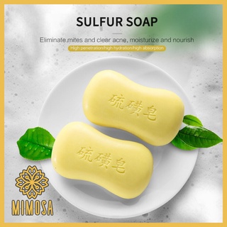 MIMOSA sulfur soap สบู่ซัลเฟอร์ สูตรจีนแบบดั้งเดิม สบู่สำหรับผิวหน้าและผิวกาย ระเบิดขี้ไคล กำจัดกลิ่น กำจัดสิว