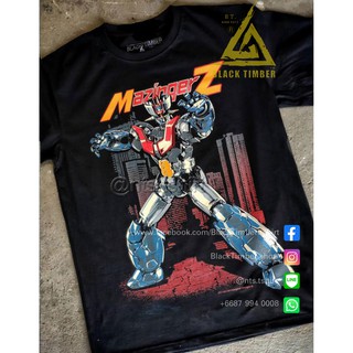 BT 133 Mazinger Z Robot เสื้อยืด สีดำ BT Black Timber T-Shirt ผ้าคอตตอน สกรีนลายแน่น S M L XL XXL