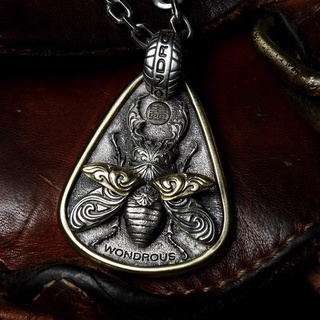 [Handmade] Beetle Pendant สร้อยคอ 39mm [เงิน&amp;ทองเหลือง]