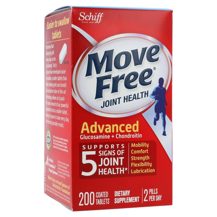 (EXP:02/25) 200 เม็ด SCHIFF Move Free Joint Health Advanced Glucosamine + Chondroitin 200 Coated Tablets