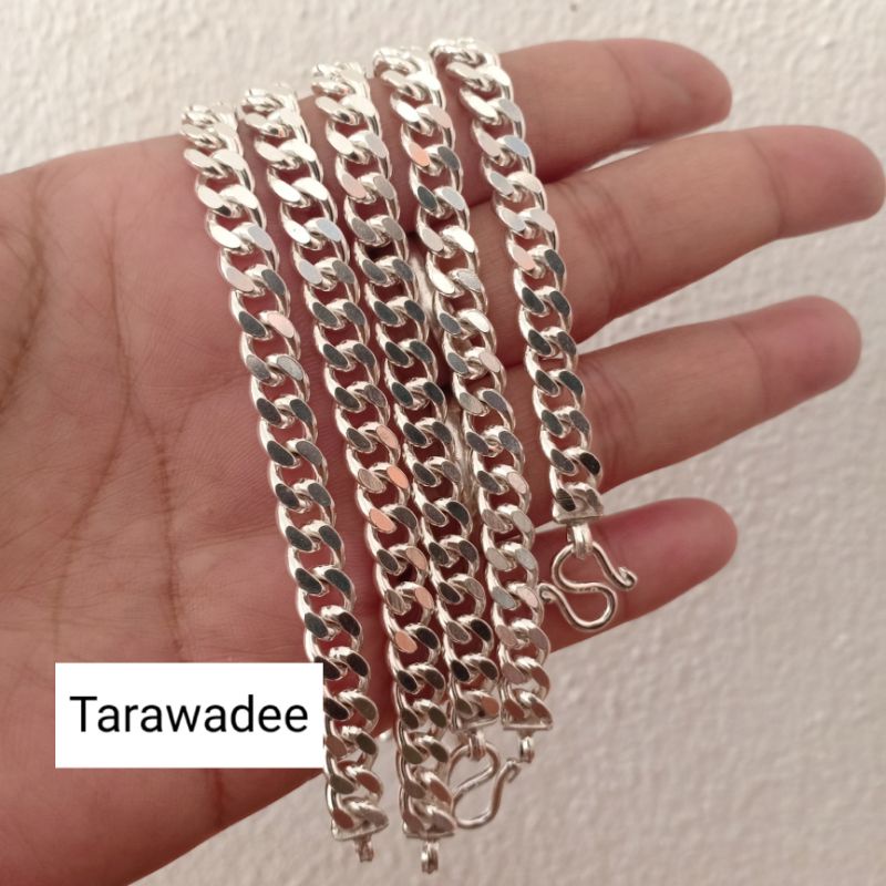 สร้อยข้อมือเงินแท้92.5 ลายเลสแบน ขนาดกว้าง6.3มิล ผู้ชายผู้หญิงใส่ได้ มีใบรับประกัน รหัสสินค้าTAGD180 - รูปที่ 3