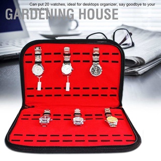 Gardening House กล่องเก็บนาฬิกาข้อมือ หนัง Pu มีซิป 20 ช่อง สําหรับตกแต่ง