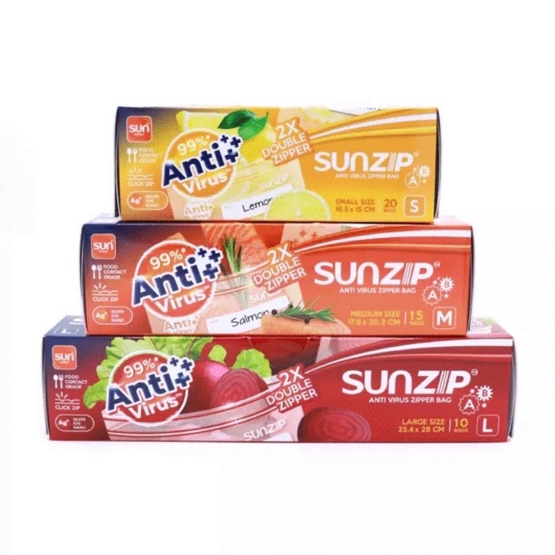 SUNZIP ถุงซิปแอนตี้ไวรัส Anti-virus ถุงซิบใส่อาหาร | Shopee Thailand