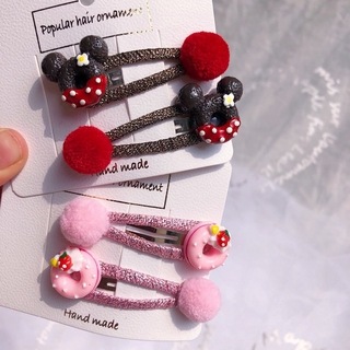 กิ๊บติดผมเด็ก​ kids fashion hair accessory micky and donuts hair clip set  27KA449