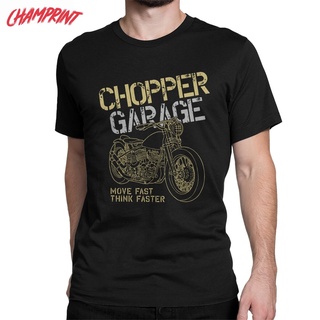 ใหม่ เสื้อยืดคอกลม แขนสั้น ผ้าฝ้าย 100% พิมพ์ลายกราฟฟิครถจักรยานยนต์ Chopper Garage Motor Biker สําหรับผู้ชาย ผู้หญิง ทุ