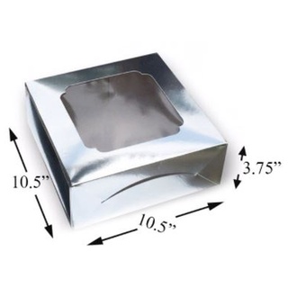 แฮนเมดเค้ก 3 ปอนด์ สีเงิน เจาะ  (10.5x10.5x3.75")