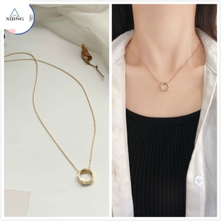 Womens Charming Gold Geometric Pendant Female Party Jewelry Fashion Chain Necklace Accessories