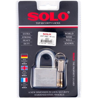 กุญแจ กุญแจลูกปืน SOLO 4507SQC-40 40 MM SS