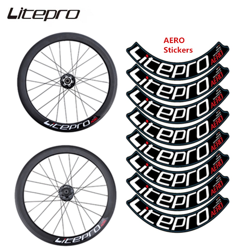 Litepro AERO S42 สติกเกอร์ล้อ 406 วอลล์เปเปอร์ 6 ชิ้น Double Wall Decals 451 ขอบสติกเกอร์ป้ายจักรยานพับ