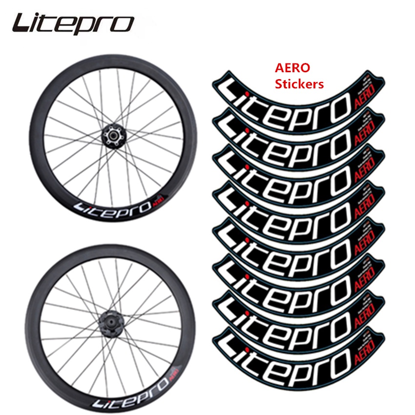 Litepro AERO S42 สติกเกอร์ล้อ 406 วอลล์เปเปอร์ 6 ชิ้น Double Wall Decals 451 ขอบสติกเกอร์ป้ายจักรยาน