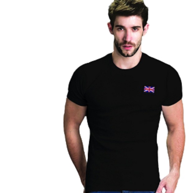 Police เสื้อยืด ลายธงชาติอังกฤษตรงหน้าอก สวมใส่ได้ทั้งผู้หญิงผู้ชาย Cotton 100% (F564,B375,X111)
