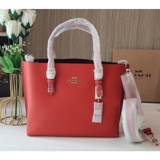 👑ผ่อน0%~แท้100%👑 กระเป๋าสะพาย สีส้ม Coach MOLLIE TOTE 25 C4084