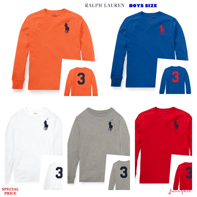 RALPH LAUREN COTTON JERSEY CREWNECK T-SHIRT (BOYS SIZE 8-20 YEARS)