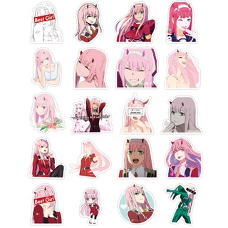 DARLING in the FRANXX  ลายการ์ตูนอะนิเมะ 50 แผ่น กันน้ำ สติ๊กเกอร์ ใช้ซ้ำได้ กระโปรงหลังรถ โทรศัพท์มือถือ supreme