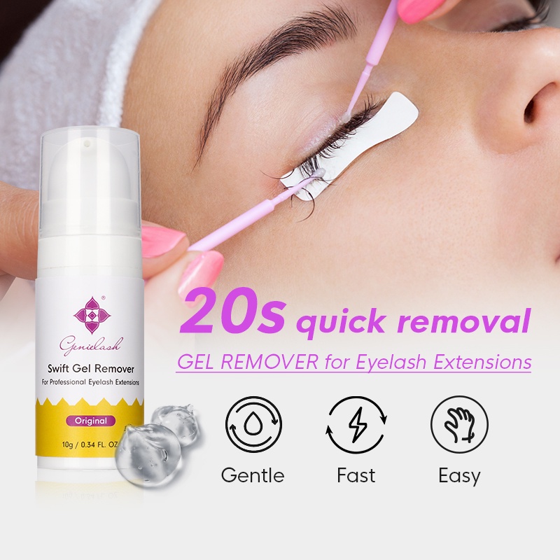 Genielash 10ml Rapid Gel Remover สําหรับขนตา 20 วินาทีถอด Lash Extensions ไม่มีกลิ่นไม่มีการระคายเคืองกาว Remover