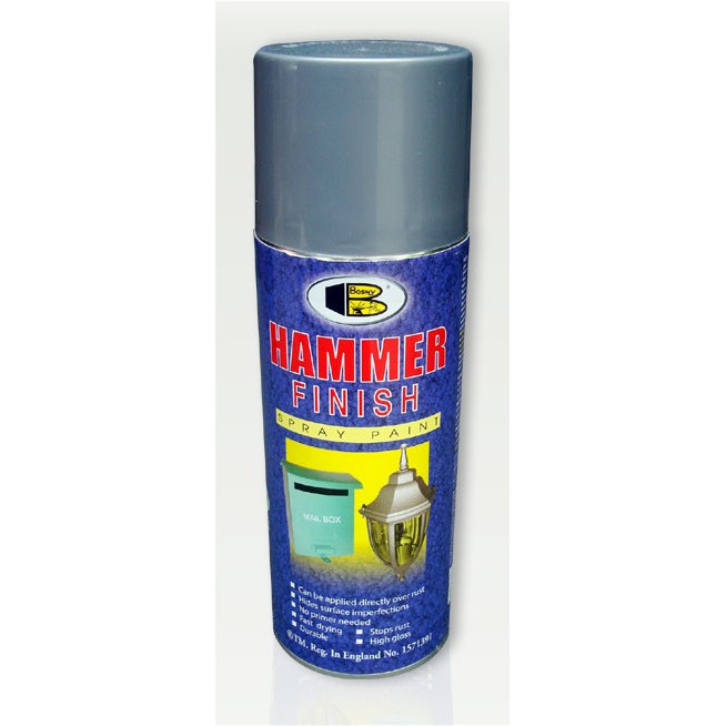 สเปรย์ ลายฆ้อน สเปรย์ ลายค้อน BOSNY B-114 B114 4OO ml. - HAMMER FINISH SPRAY PAINT ดำ น้ำเงิน เขียว แดง บอร์น