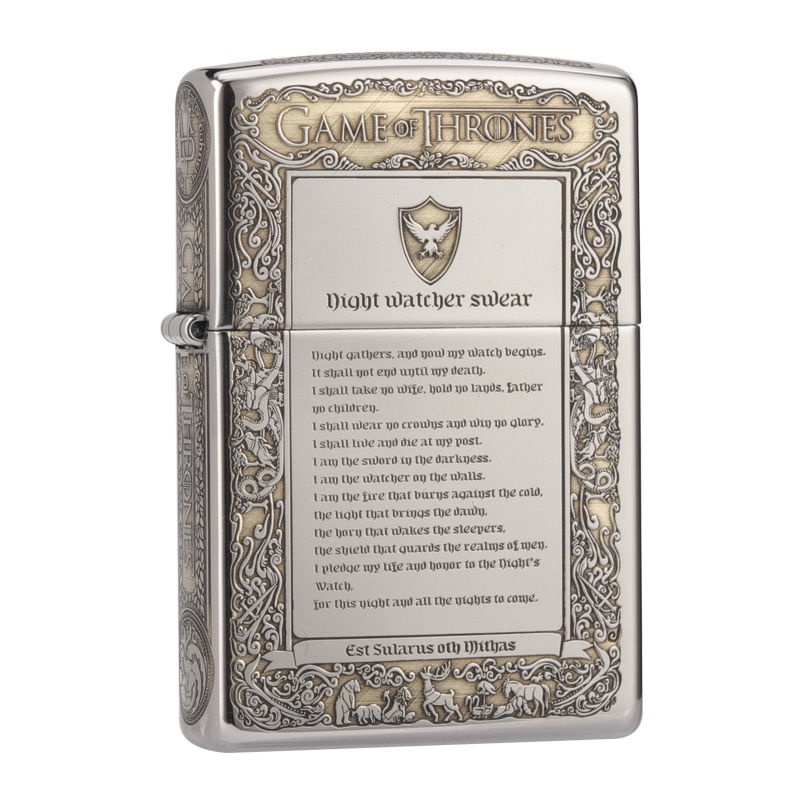 ♣Zippo Ice and Fire Game of Thrones Zippo Lighter Genuine Official Zippo Men . ของแท้ Shopee