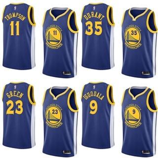 เสื้อกีฬาบาสเก็ตบอลแขนกุด ลายทีม Warriors NBA Jersey Green Thompson Durant Iguodala สไตล์วินเทจ สําหรับผู้ชาย และผู้หญิง