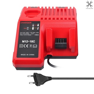 【T&amp;H】M12-18C Li-Ion เครื่องชาร์จแบตเตอรี่สําหรับ Milwaukee 12 V 14.4V 18V C1418C 48-11-1815/1828/1840 M18 M14 M12 แบตเตอรี่ลิเธียม