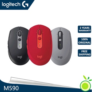 Logitech M590 เมาส์ออปติคอลไร้สาย 2.4GHz Unifying Dual Mode 1000 DPI เสียงเงียบ สําหรับออฟฟิศ พีซี