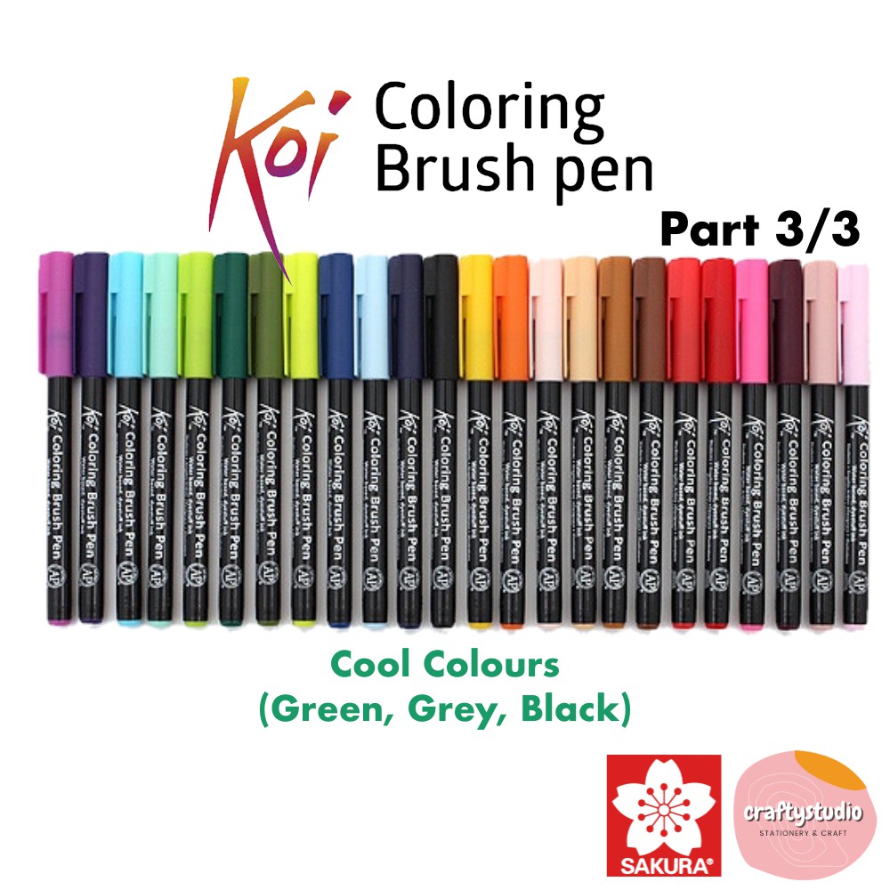 (3/3) Sakura Koi Colouring Brush Pen, Water Brush Pen