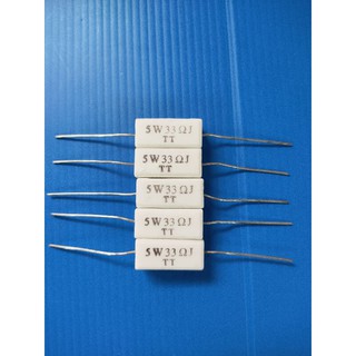 R กระเบื้อง ตัวต้านทาน 5 W 33 Ohm (แพ็ค 5 ตัว)