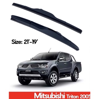 ที่ปัดน้ำฝน ใบปัดน้ำฝน ซิลิโคน ตรงรุ่น Mitsubishi Triton 2005 ไซส์ 21-19 ยี่ห้อ CLASSIC กล่องขาวแท้