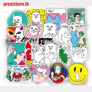 【❤❤Greatshore.th】สติกเกอร์ RIPNDIP สําหรับติดตกแต่งกระเป๋าเดินทาง สเก็ตบอร์ด 50 ชิ้น