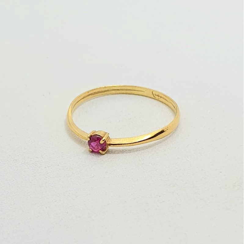 MERAH MATA One 1/2 Gram Red Eye Light Gold Ring