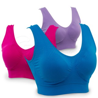 Getzhop ชุดชั้นใน Underwear Bra (Set 3 ตัว) - สี Colorful (สีฟ้าเข้ม/สีชมพูเข้ม/สีม่วงเข้ม) ไซส์ SS
