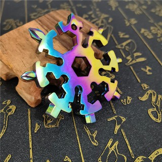 เครื่องมือไขควง สแตนเลส เกล็ดหิมะ แบบพกพา 18 in 1 Snowflake Multi Tool Pocket