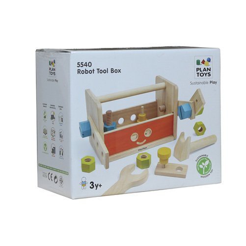 PlanToys Robot Tool Box ของเล่นไม้กล่องช่างหุ่นยนต์ ของเล่นเสริม