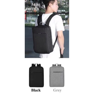 กระเป๋าเป้ใส่คอม ด้านข้างมีช่องเสียบ USB มี 2สีดำ เทา 14นิ้ว 5416 #2