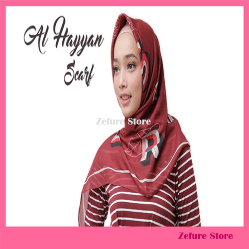 Al-hayyan SCARF MOTIF SQUARE VEIL โดย MEZORA