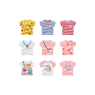 【Fashionbaby】เสื้อยืด ผ้าฝ้าย การ์ตูน เด็กผู้หญิง แขนสั้น เด็ก ลายยูนิคอร์น ใส่นอนสบาย ผ้าบางเบา น่ารักๆ แฟชั่น ฤดูร้อน 0-6ขวบ